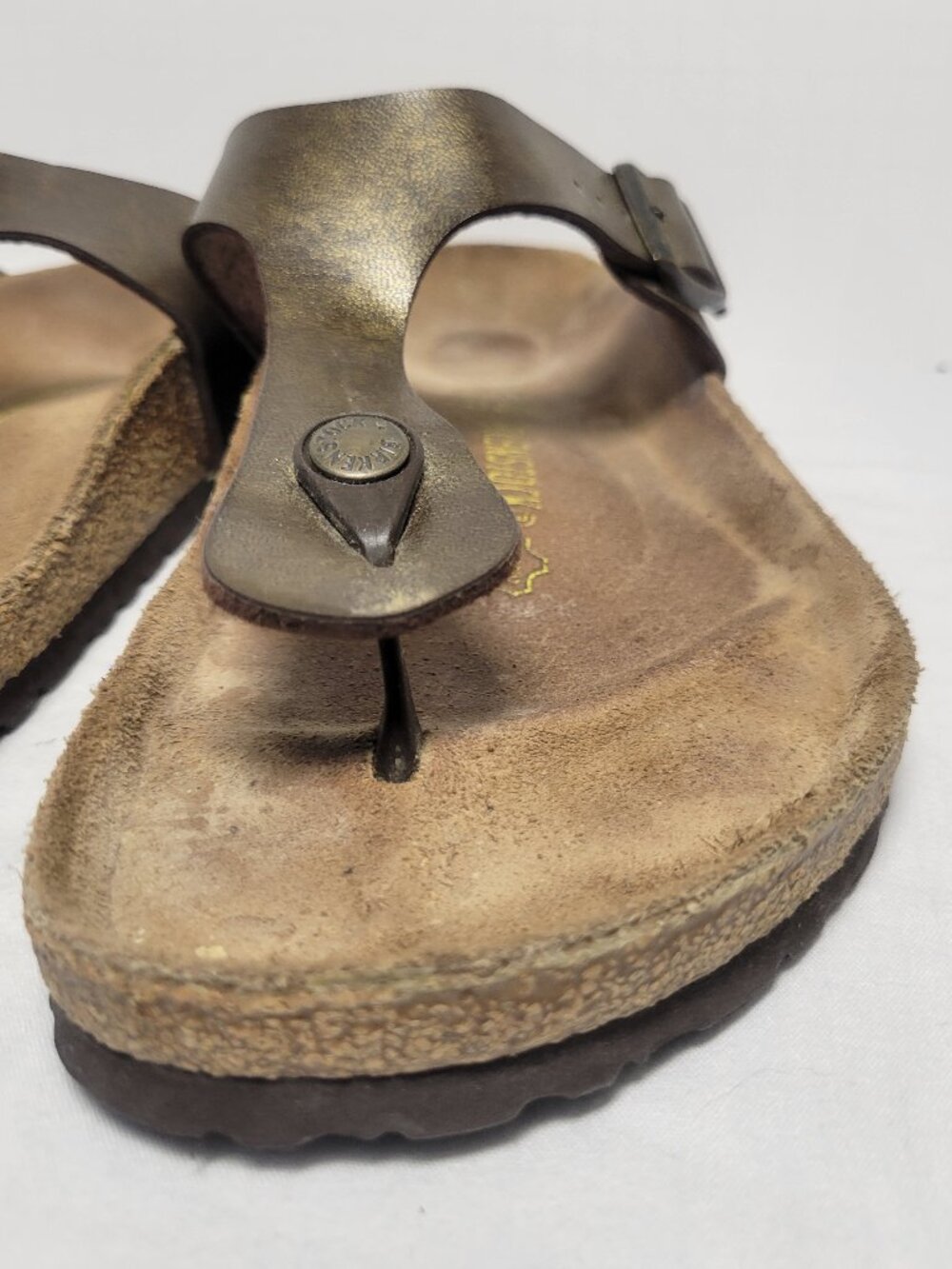 Birkenstock Gizeh Metallic Bronze Birko Flor Sandals Men's 9-9.5 EU 42 - Picture 3 of 13